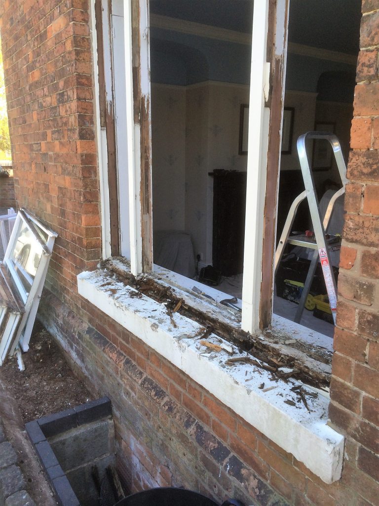 Sash windo before restoration